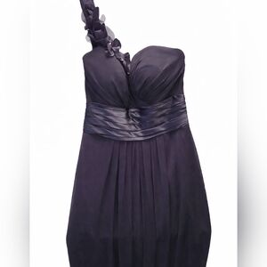 Navy Blue One-Shoulder Dress  Bill Levkoff 8 Bridal Party Social Occasion Prom